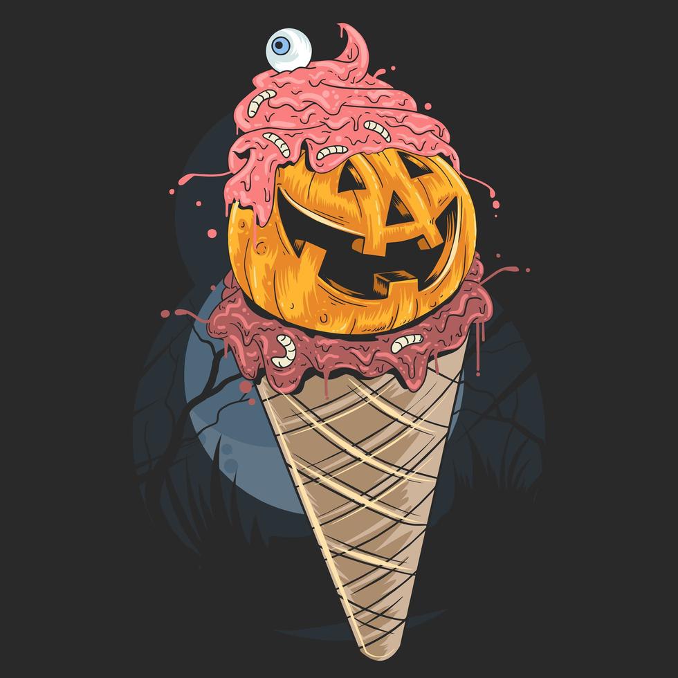 glace à la citrouille dhalloween vecteur