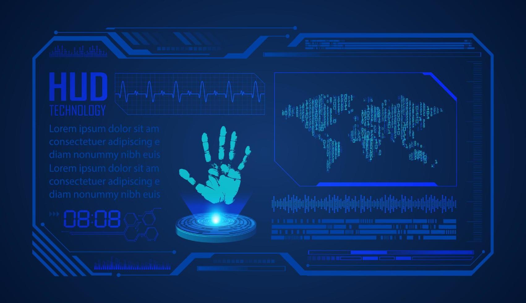 fond de technologie hud moderne vecteur