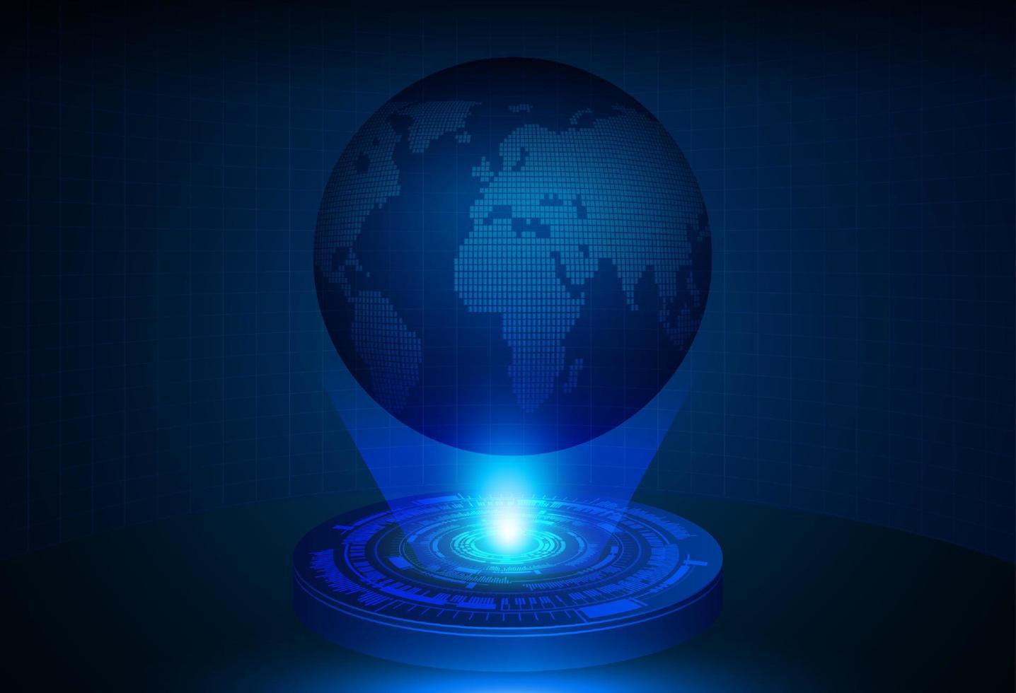projecteur holographique globe moderne sur fond de technologie vecteur