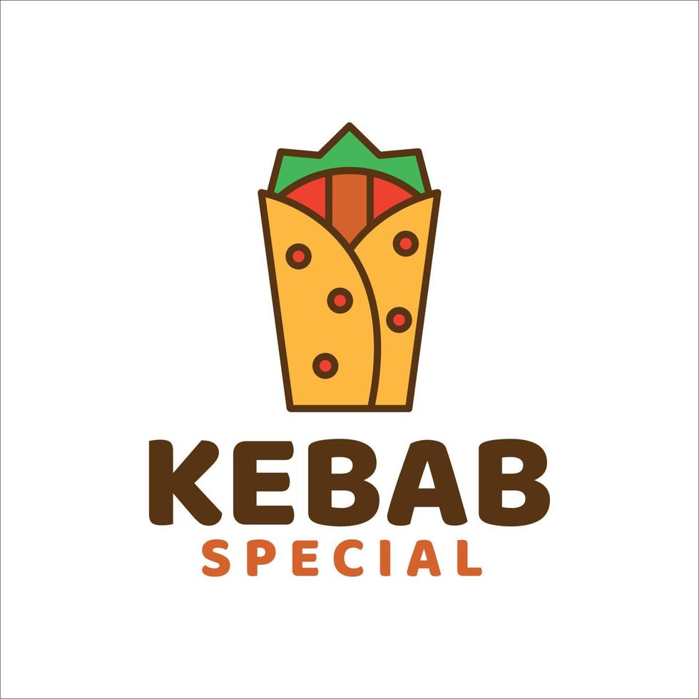 concept de logo de kebab vecteur