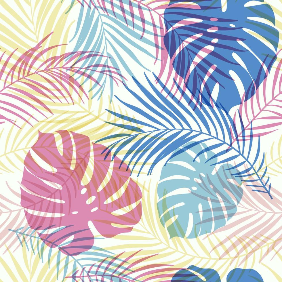 motif floral abstrait sans couture avec des feuilles. fond tropical vecteur