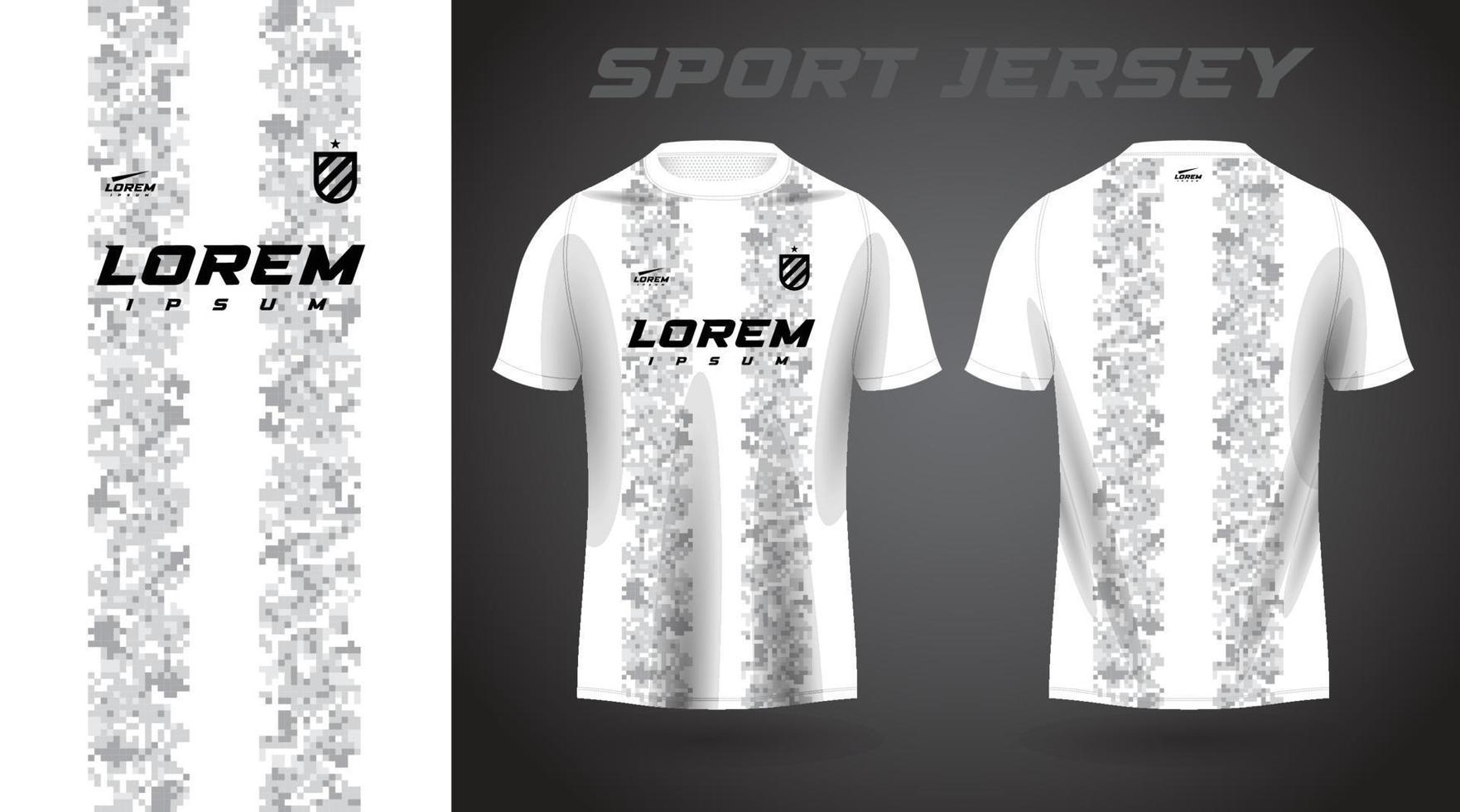 conception de maillot de sport chemise grise blanche vecteur