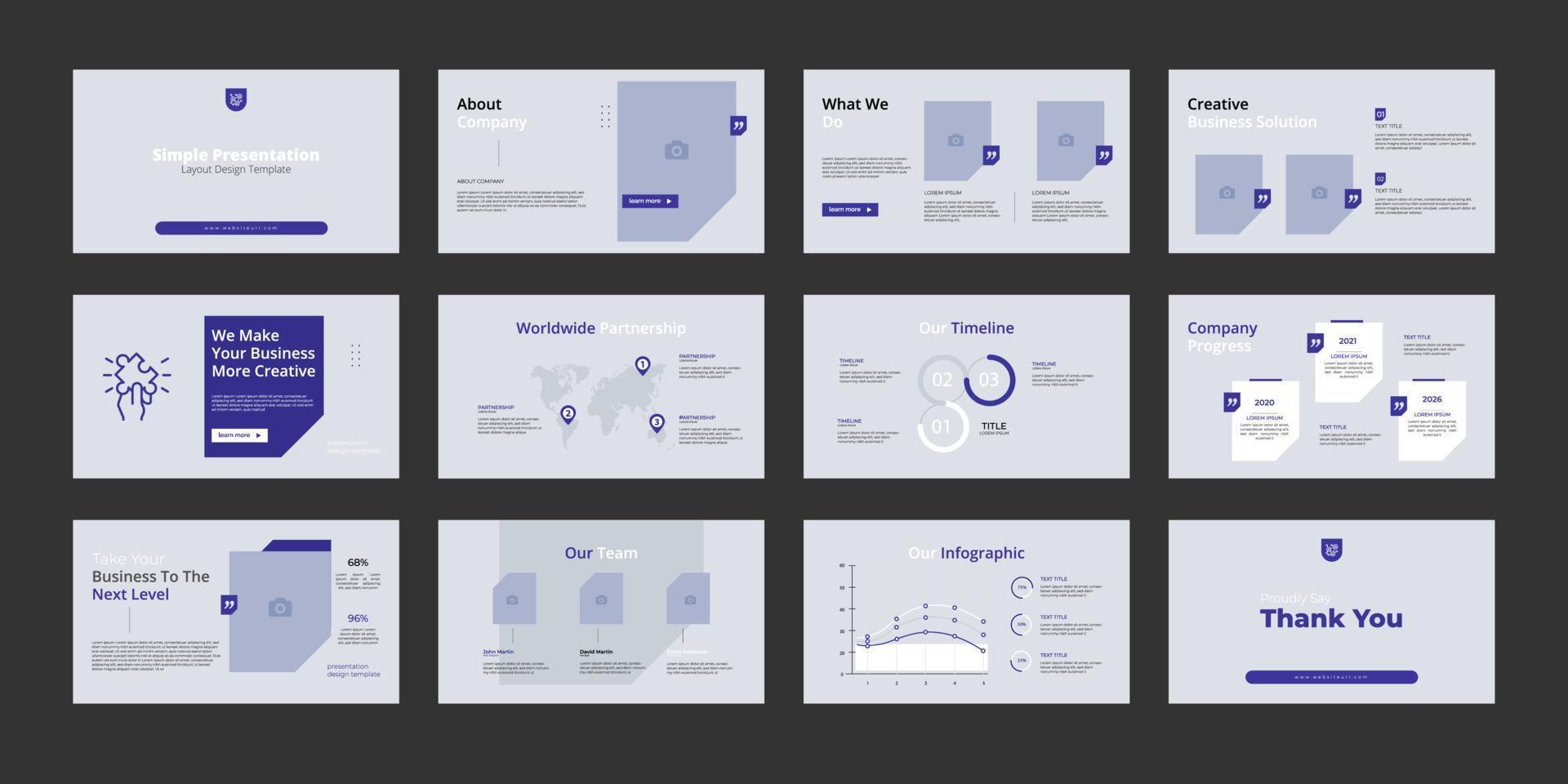 modèle de conception de mise en page de présentation simple vecteur