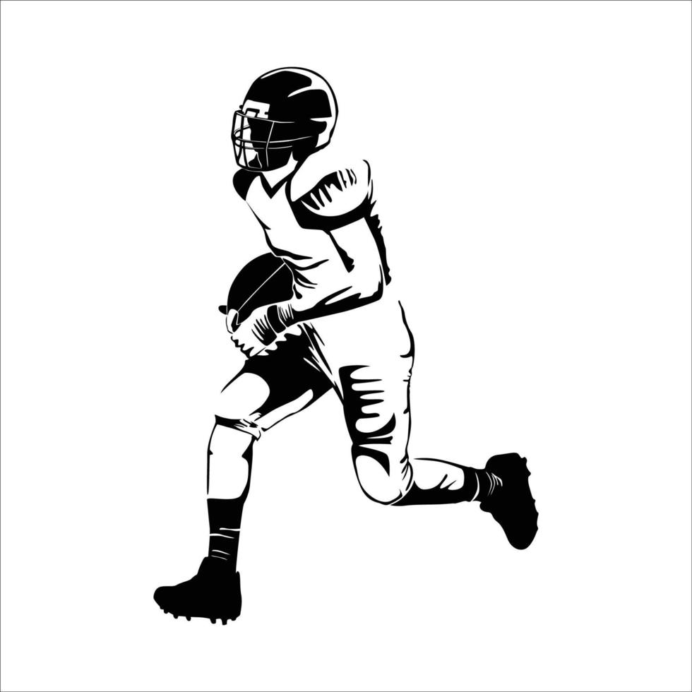 silhouette de joueur de rugby. illustration vectorielle de football américain. vecteur