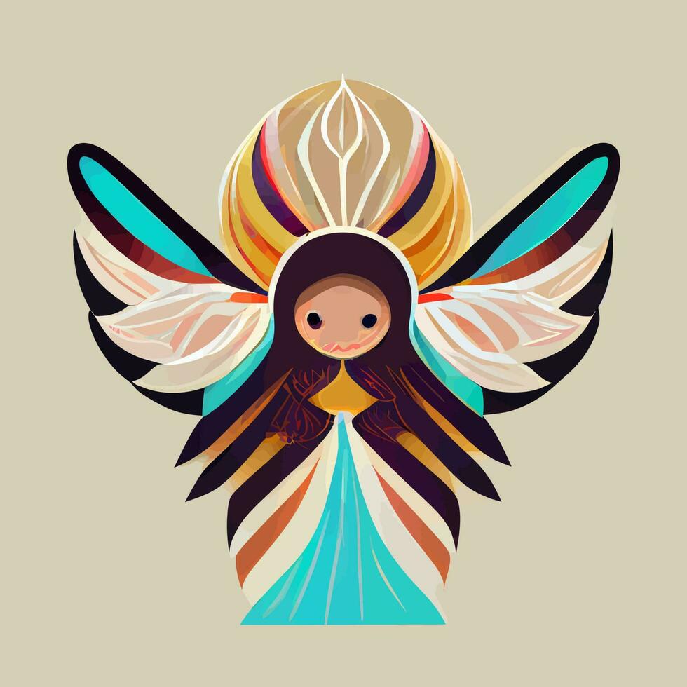 illustration graphique vectoriel d'ange mignon dans le style de dessin à la main parfait pour les t-shirts, les produits pour bébés ou enfants ou pour modifier et personnaliser votre conception