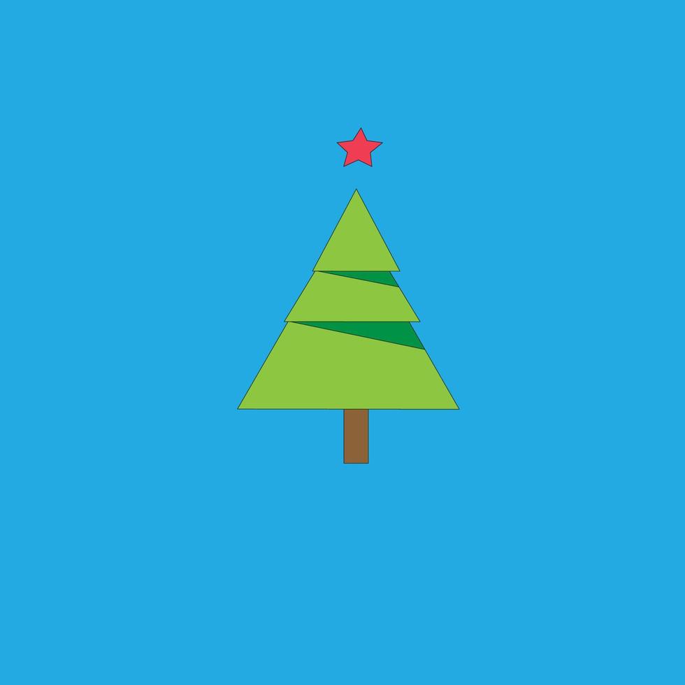 simple vecteur d'arbre de noël sur fond bleu