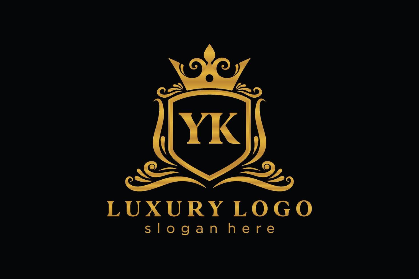 modèle initial de logo de luxe royal de lettre yk dans l'art vectoriel pour le restaurant, la royauté, la boutique, le café, l'hôtel, l'héraldique, les bijoux, la mode et d'autres illustrations vectorielles.