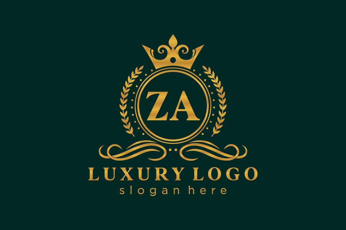 modèle initial de logo de luxe royal de lettre za dans l'art vectoriel pour le restaurant, la royauté, la boutique, le café, l'hôtel, l'héraldique, les bijoux, la mode et d'autres illustrations vectorielles.