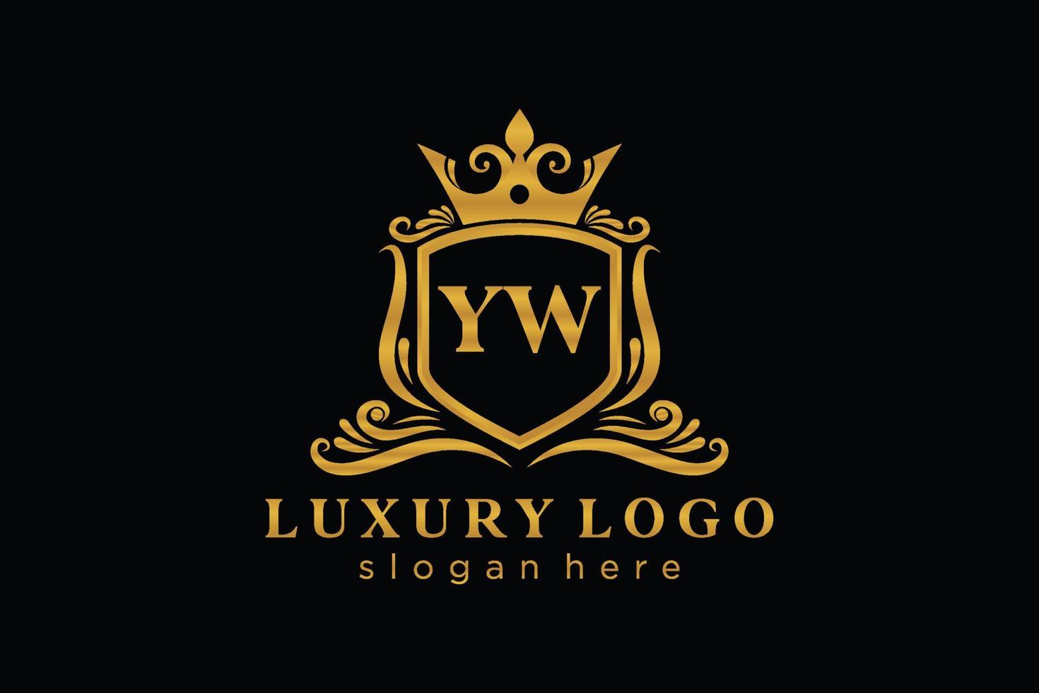 modèle initial de logo de luxe royal de lettre yw dans l'art vectoriel pour le restaurant, la royauté, la boutique, le café, l'hôtel, l'héraldique, les bijoux, la mode et d'autres illustrations vectorielles.