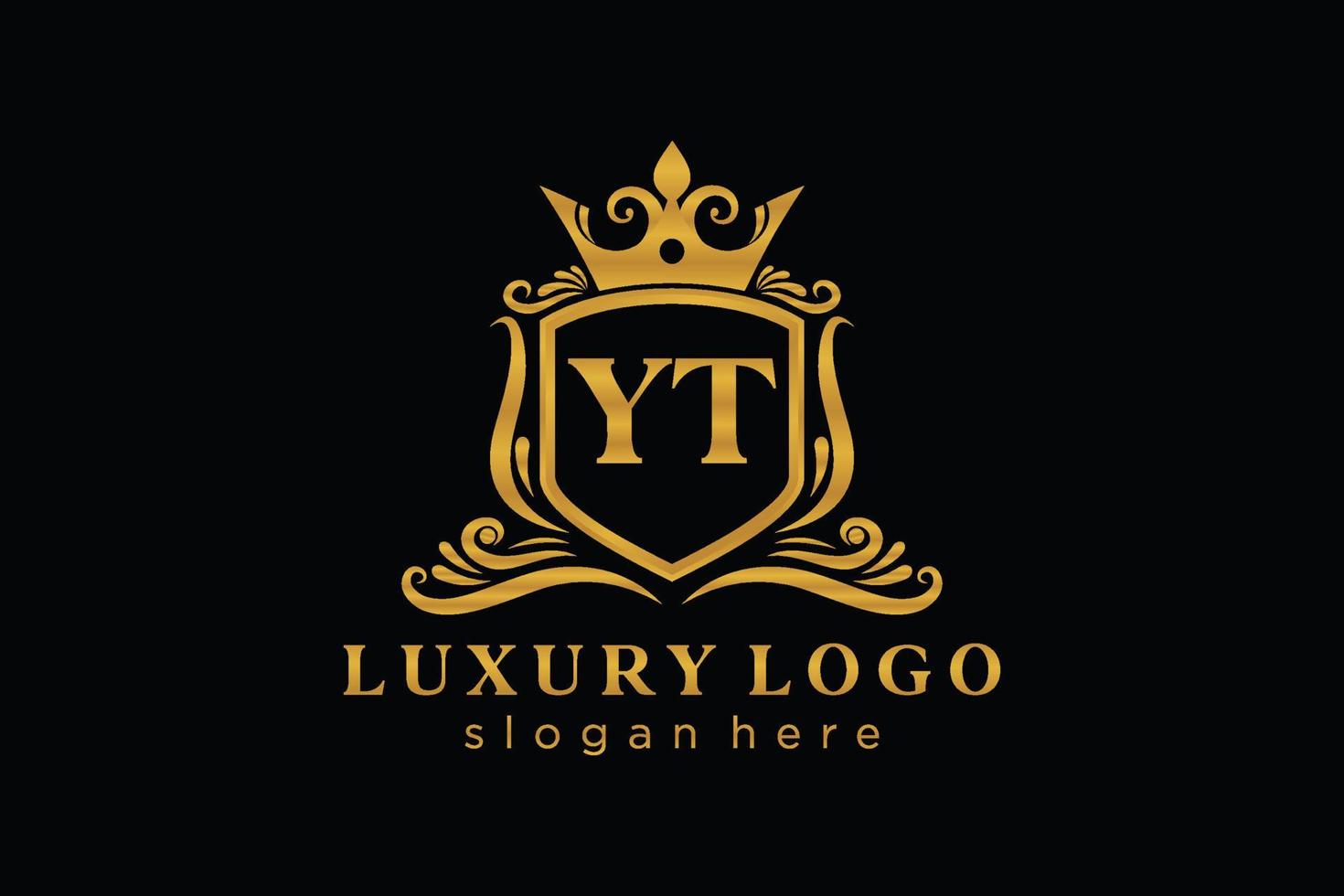 modèle initial de logo de luxe royal de lettre yt dans l'art vectoriel pour le restaurant, la royauté, la boutique, le café, l'hôtel, l'héraldique, les bijoux, la mode et d'autres illustrations vectorielles.