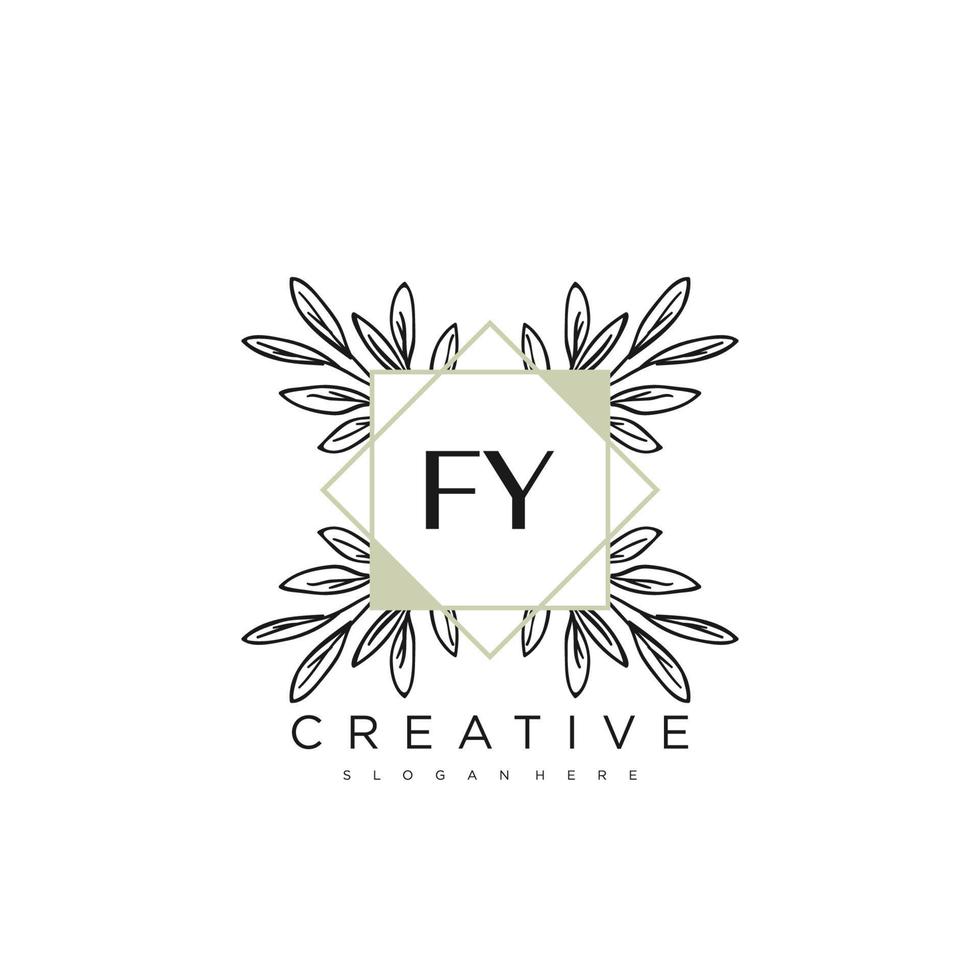 fy lettre initiale fleur logo modèle vecteur art vectoriel premium