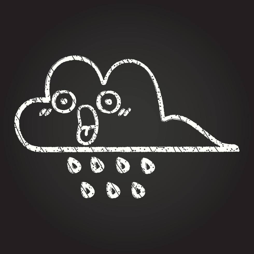 dessin à la craie de nuage de pluie vecteur