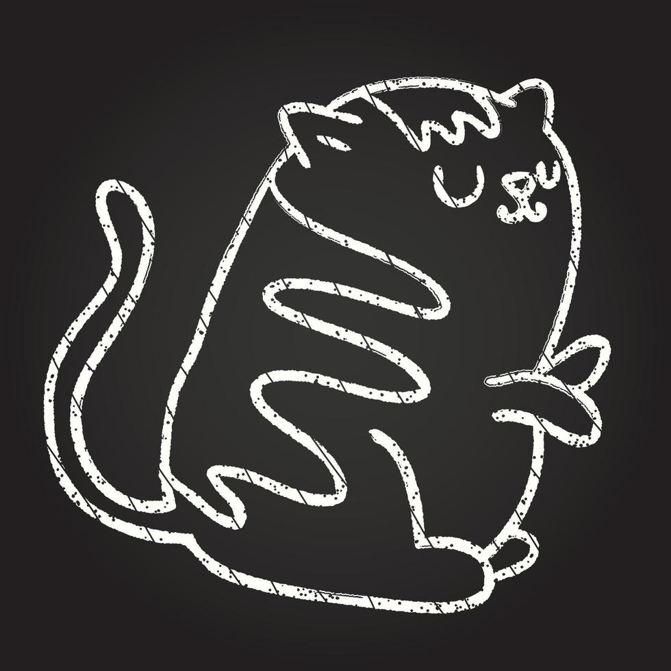 chat dessin à la craie vecteur
