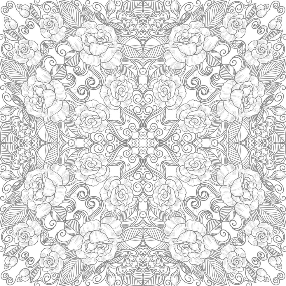 mandala floral décoratif artistique vecteur