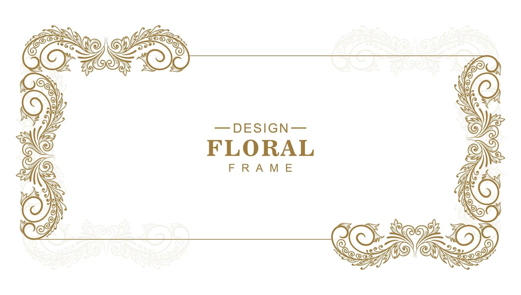 cadre de rectangle floral décoratif ornemental vecteur