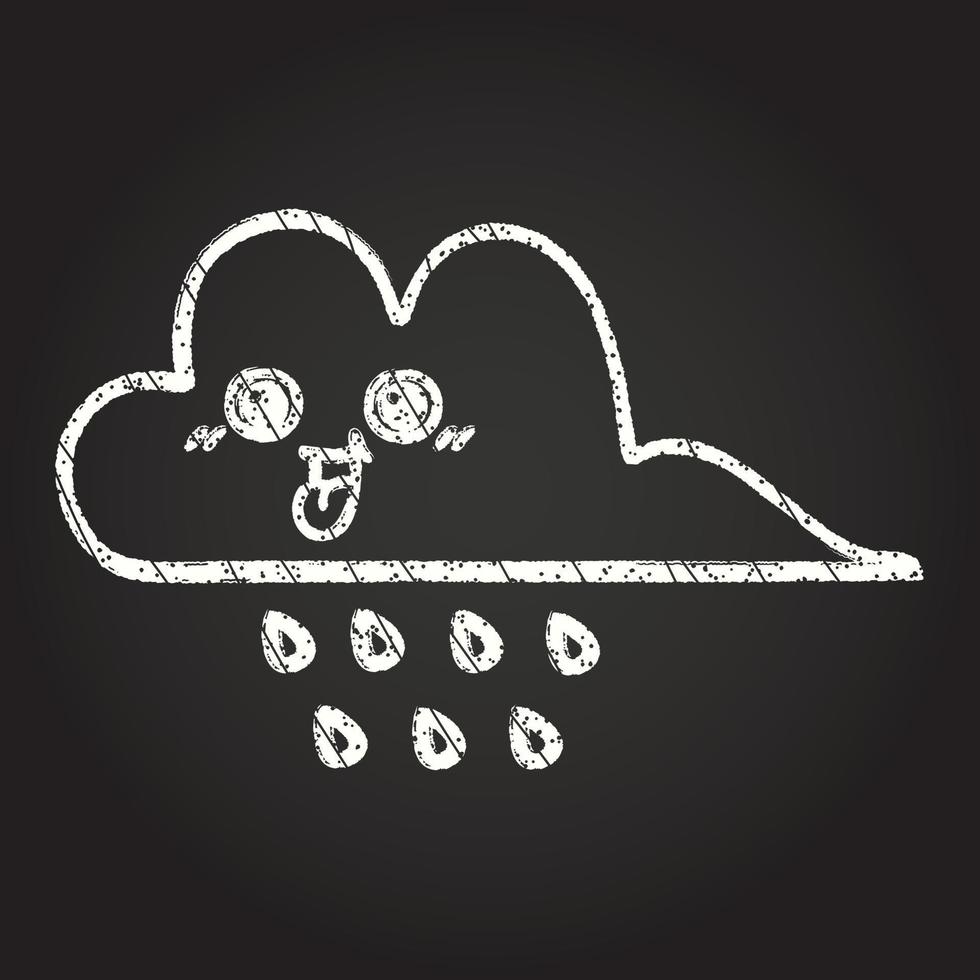 dessin à la craie de nuage vecteur