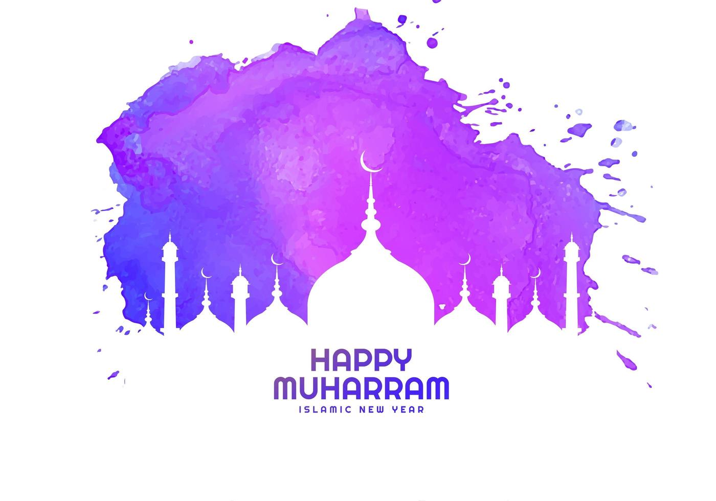 bonne carte religieuse muharram en violet vecteur