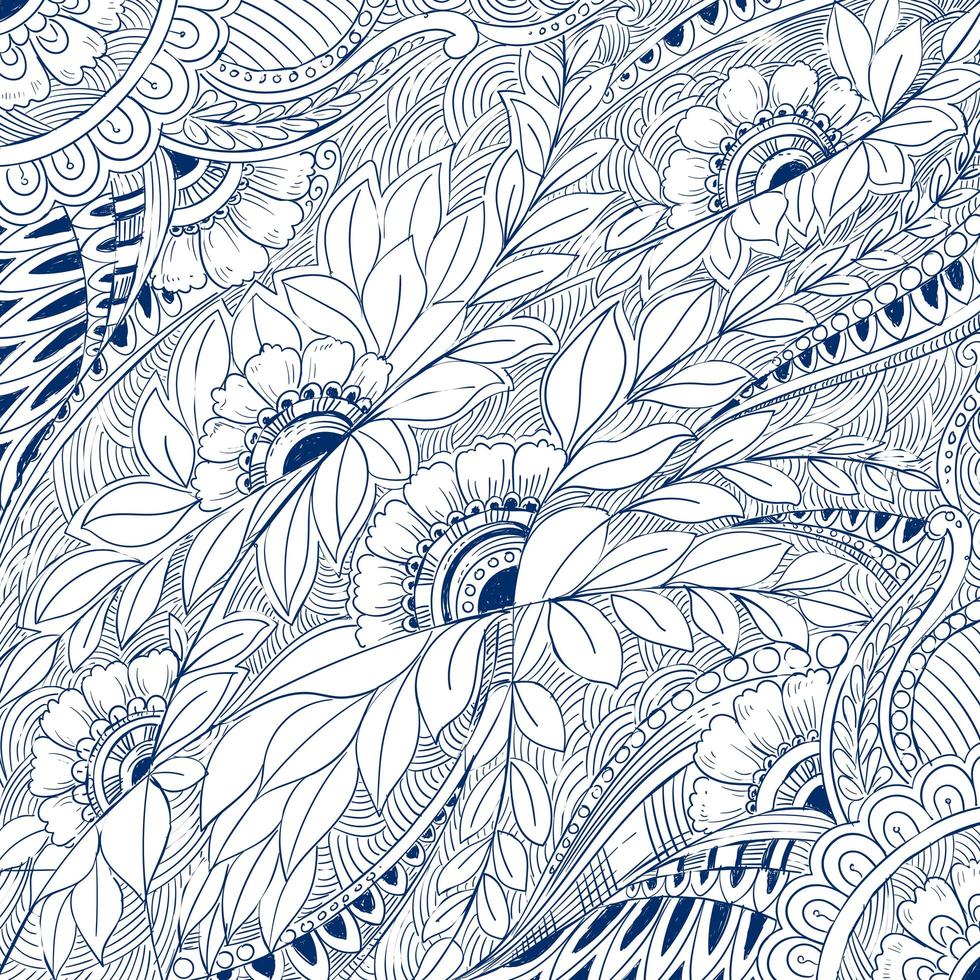 fond de motif floral bleu décoratif moderne vecteur