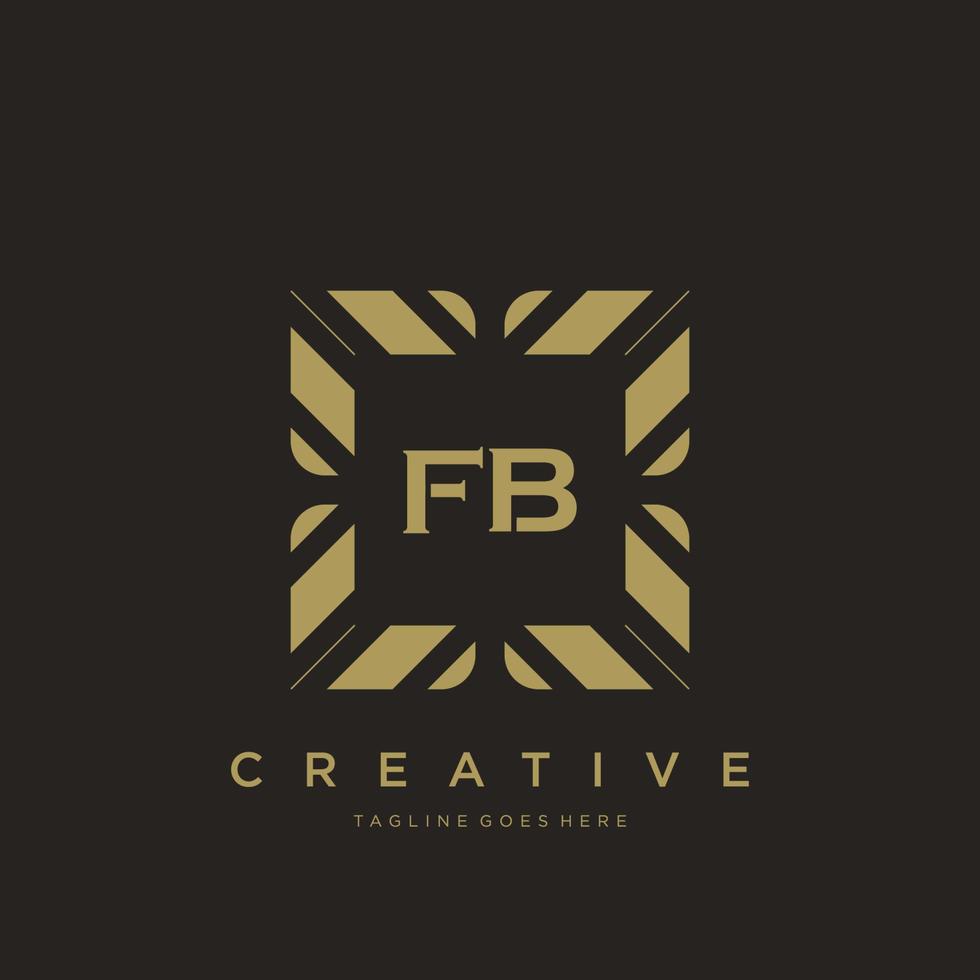fb lettre initiale luxe ornement monogramme logo modèle vecteur