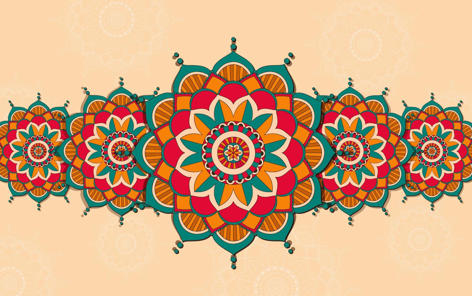 fond avec un design de mandala coloré vecteur