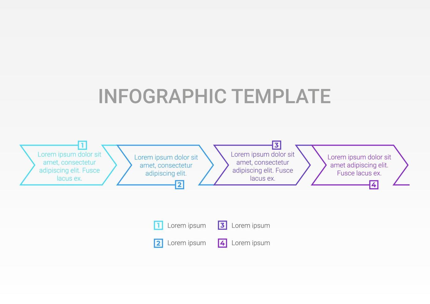 infographie moderne. 4 étapes infographique d'informations sur les données. modèle pour les entreprises. design coloré créatif. vecteur