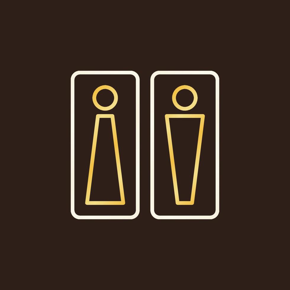 toilettes hommes et femmes icône linéaire créative - symbole wc vectoriel