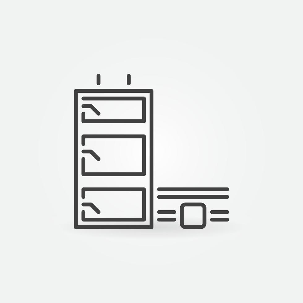 icône de contour de concept de vecteur de chaudière à combustible solide