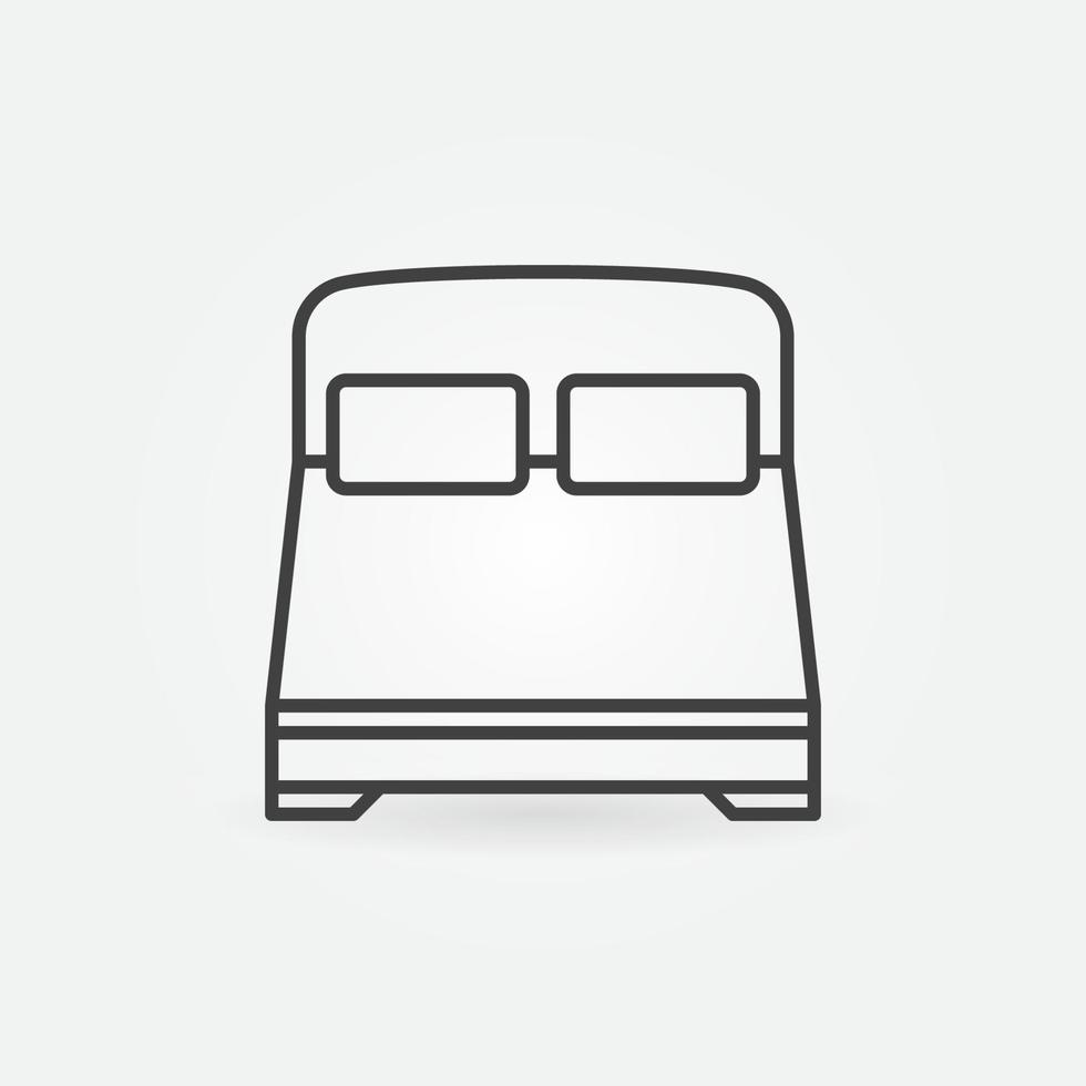 icône de concept de vecteur de contour de lit double moderne