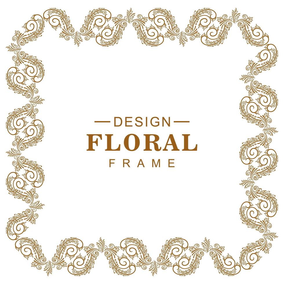 cadre floral décoratif tourbillon ornemental vecteur