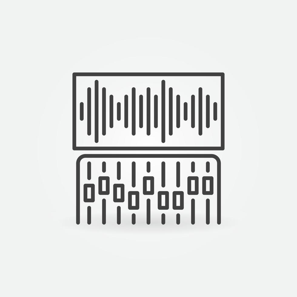 mélangeur ou contrôleur et icône de vecteur de contour d'onde sonore