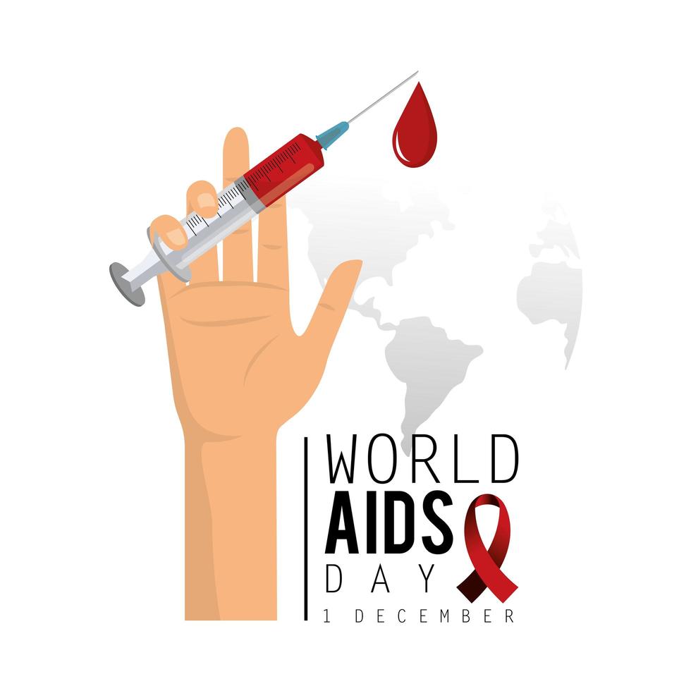 bannière de la campagne de la journée mondiale du sida vecteur