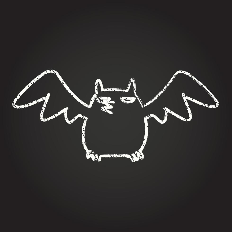 dessin à la craie de chauve-souris vecteur