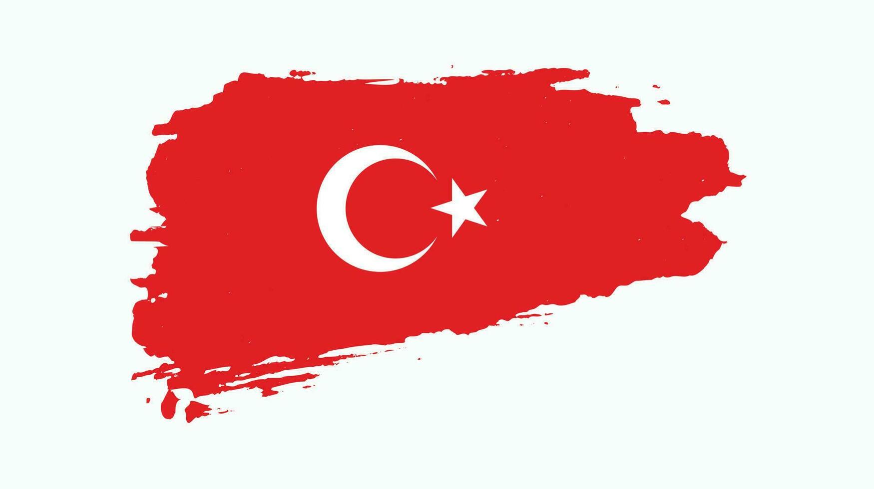 grunge, texture, affligé, turquie, drapeau, vecteur