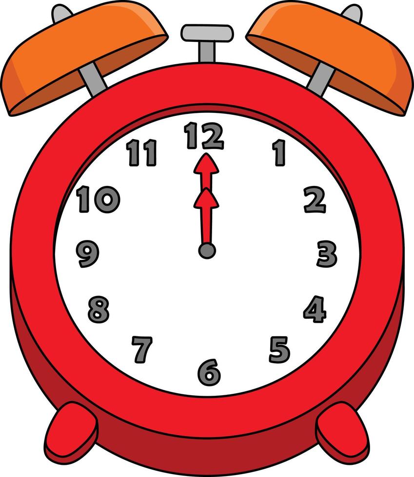 horloge dessin animé couleur clipart illustration vecteur