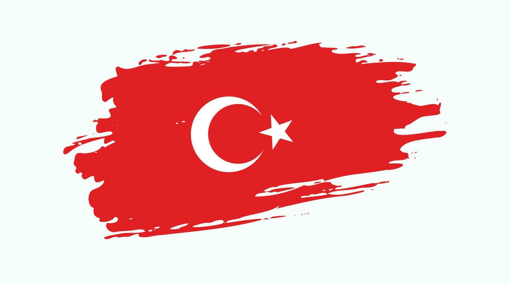 nouveau vecteur de drapeau de turquie pinceau à main