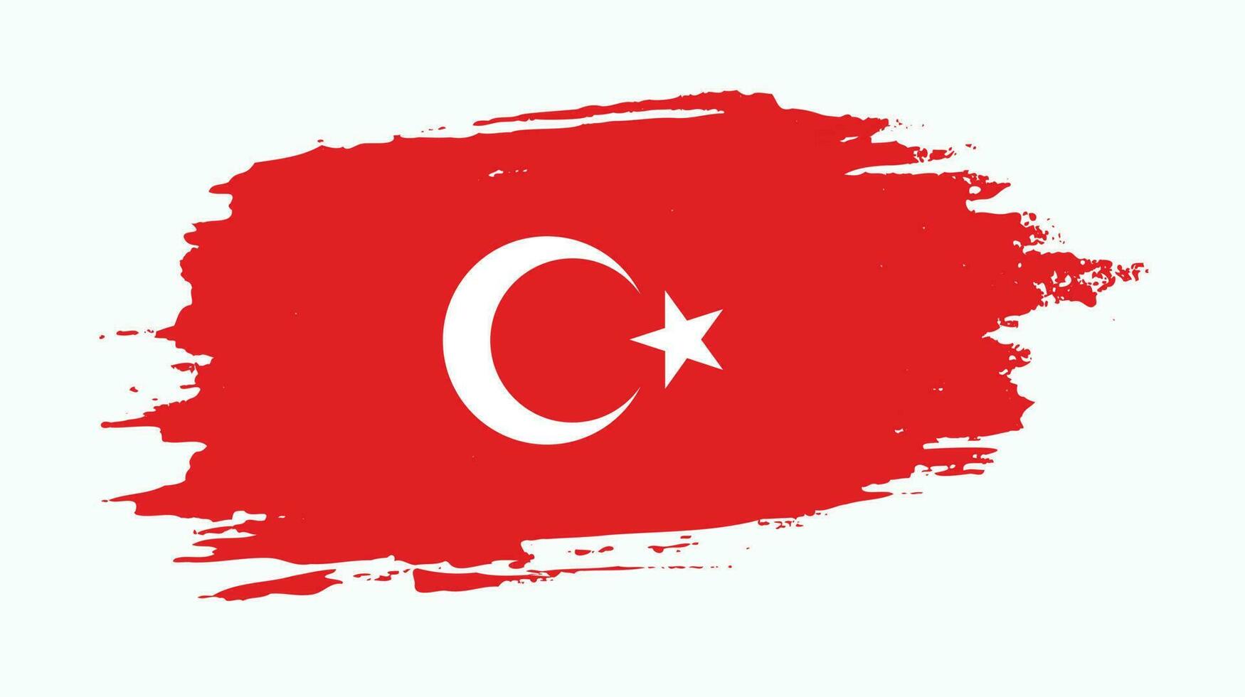 nouveau vecteur de drapeau abstrait turquie peinture à la main