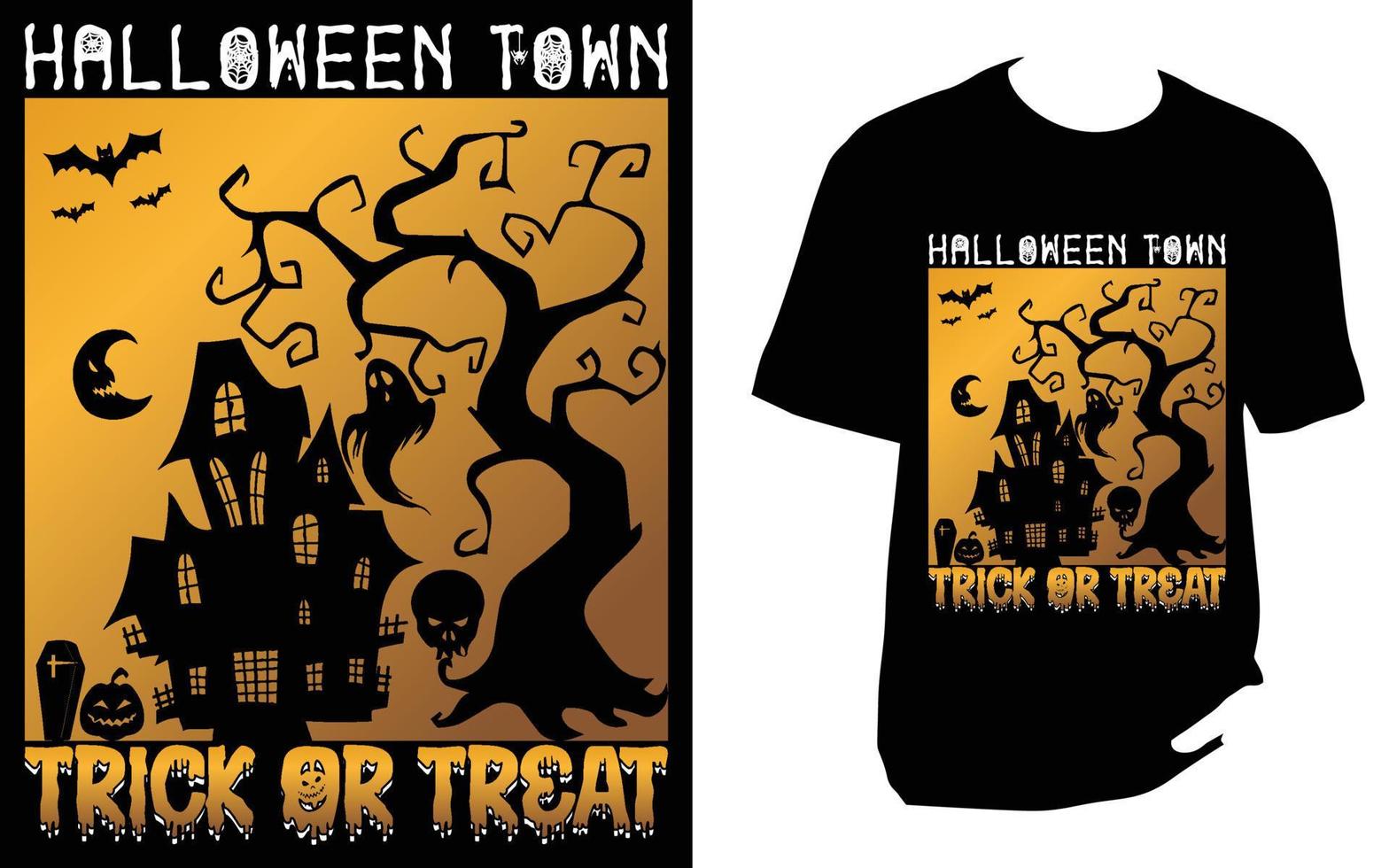 conception de t-shirt d'halloween vecteur