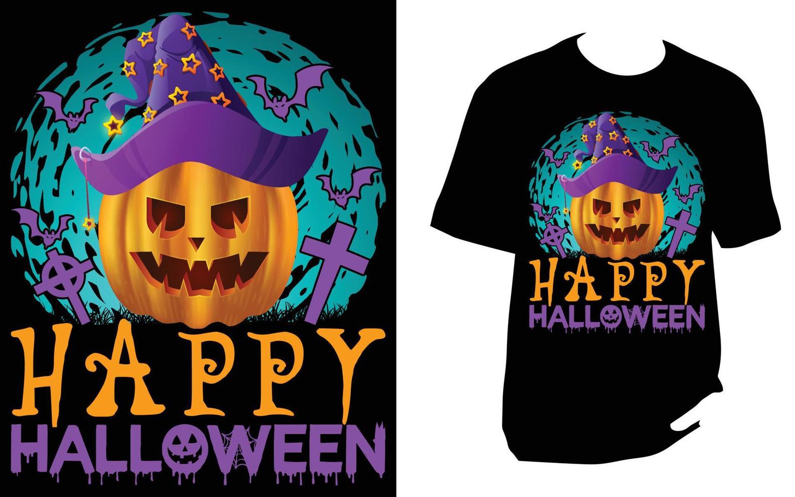 conception de t-shirt d'halloween vecteur