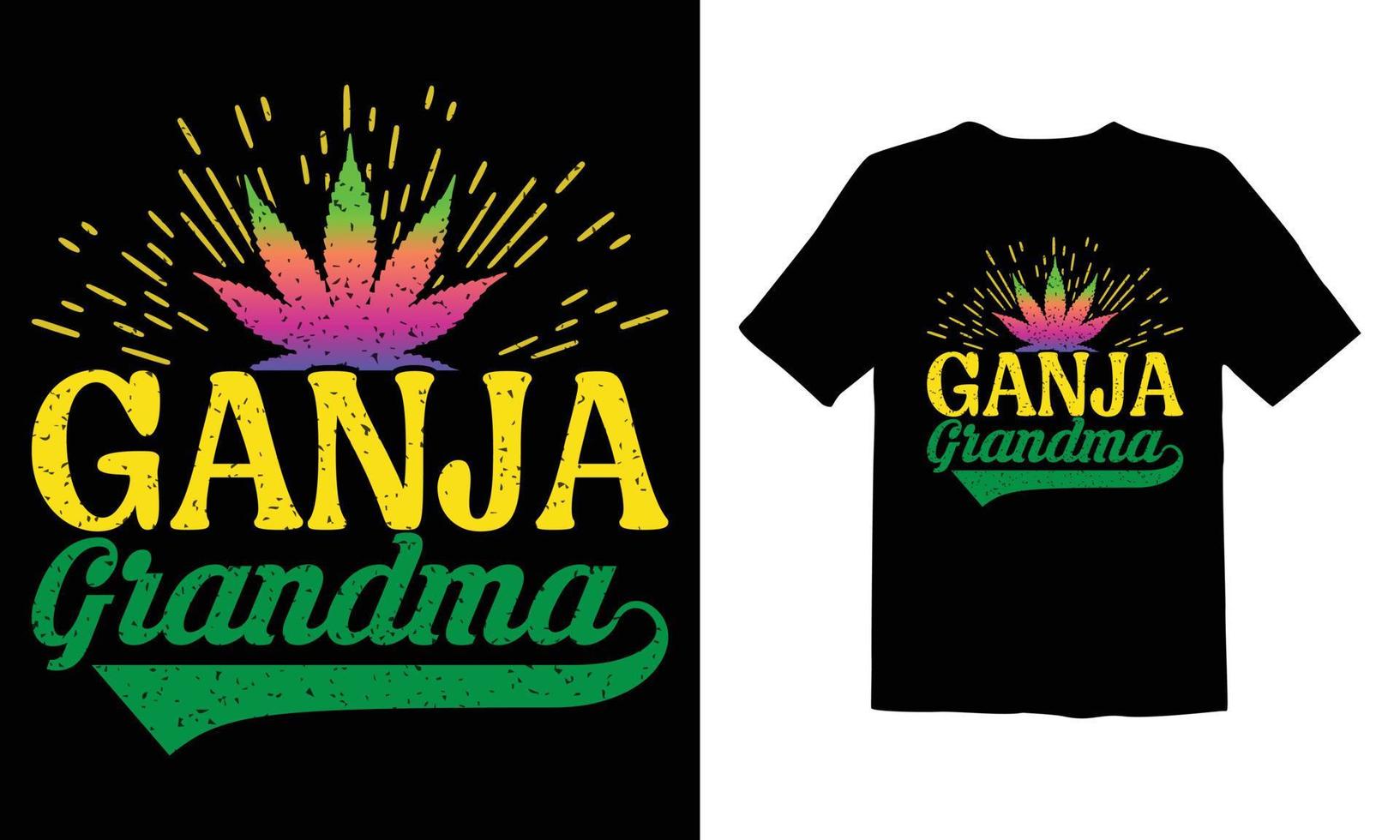 herbe, conception de t-shirt de cannabis vecteur