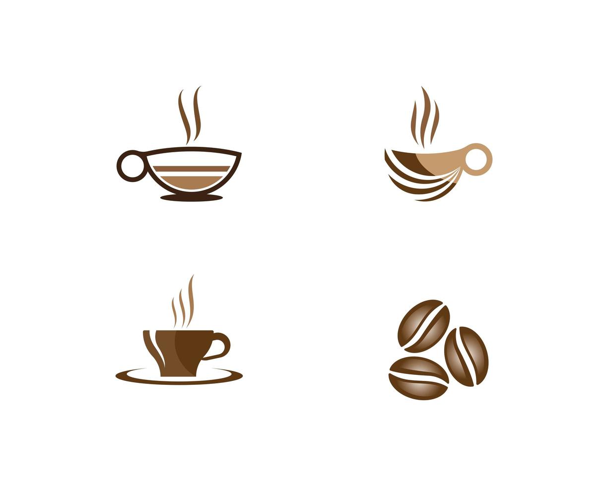 ensemble de logo de café vecteur