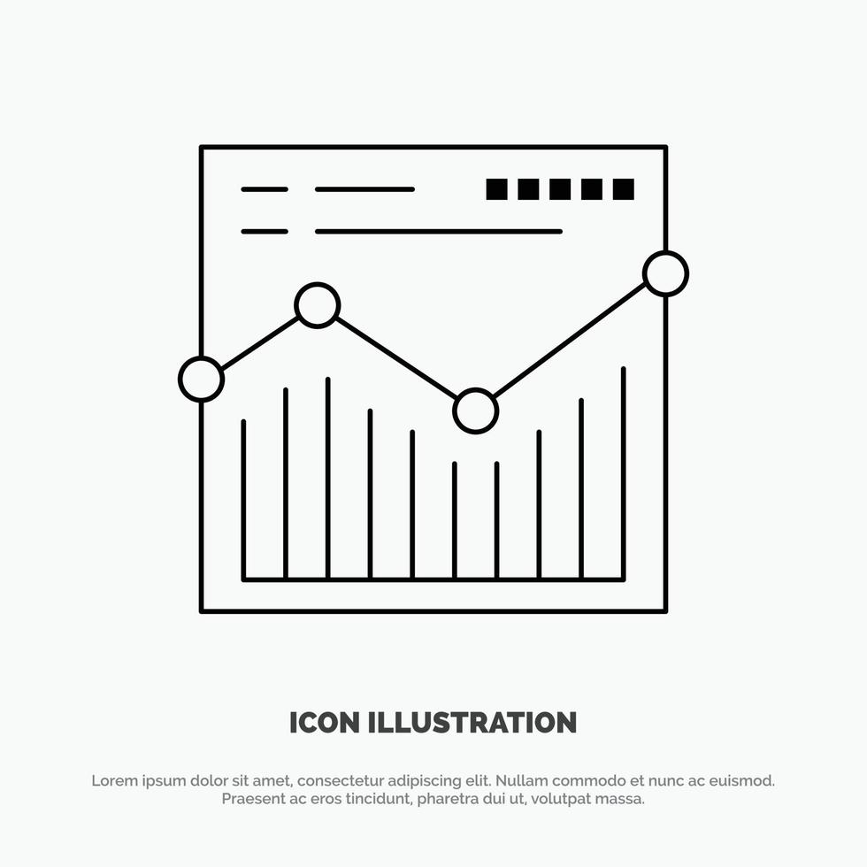 icône de ligne vectorielle de rapport de site Web d'analyse vecteur