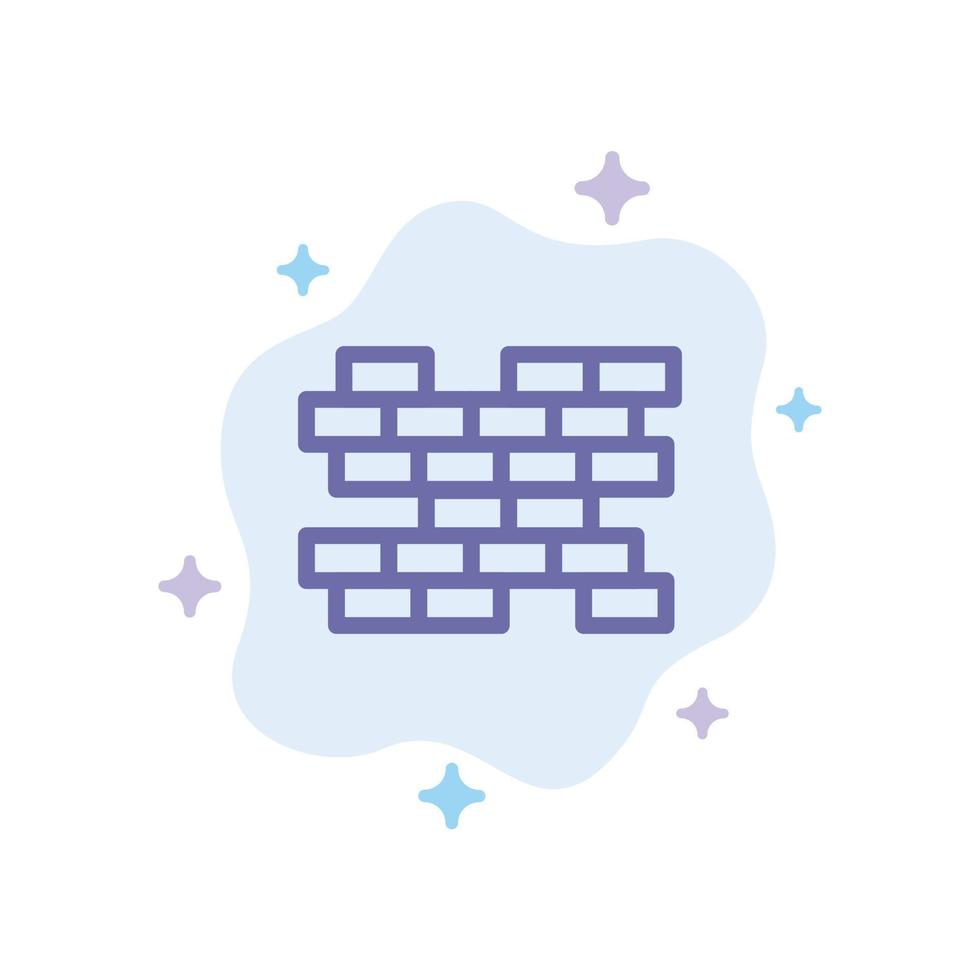 mur de briques briques icône bleue sur fond de nuage abstrait vecteur