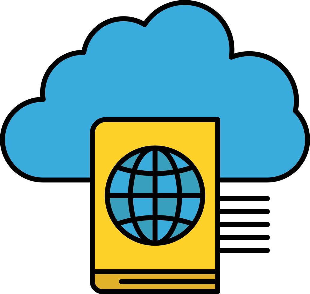 dossier de lecture en nuage télécharger le modèle de bannière d'icône de vecteur d'icône de couleur plate