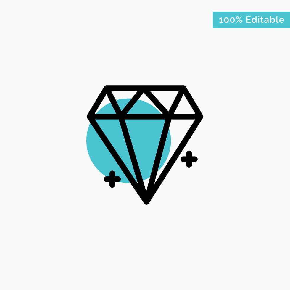diamant ecommerce bijoux bijou turquoise surbrillance cercle point vecteur icône