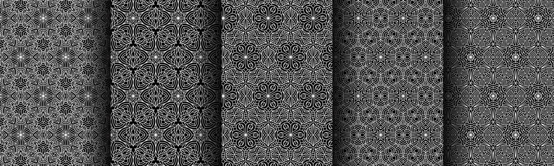 ensemble de collection de motifs géométriques modernes en noir et blanc vecteur