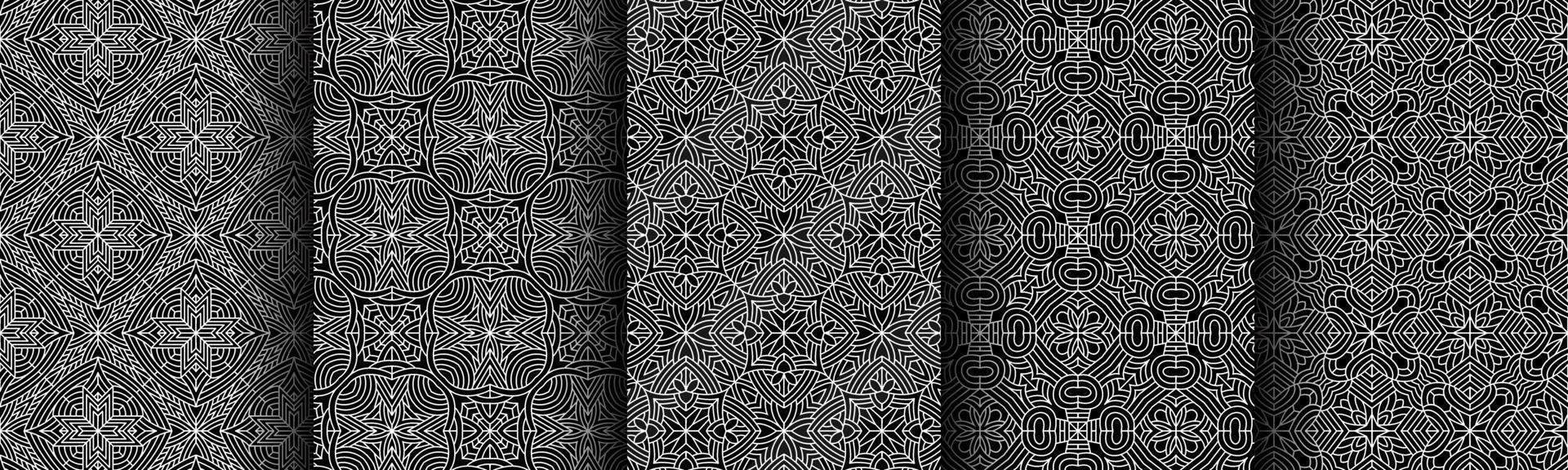 ensemble de collection de motifs géométriques modernes en noir et blanc vecteur