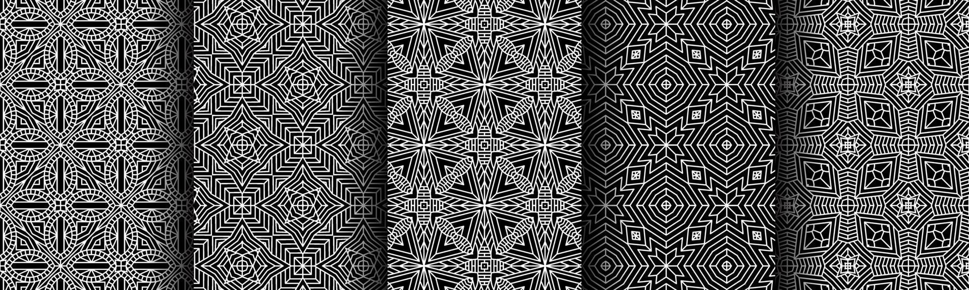 ensemble de collection de motifs géométriques modernes en noir et blanc vecteur