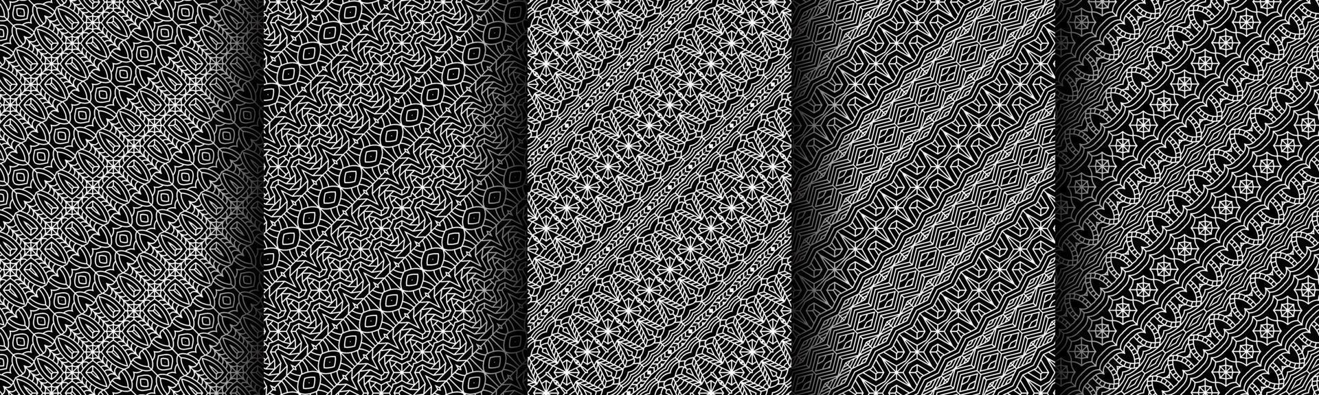 ensemble de collection de motifs géométriques modernes en noir et blanc vecteur