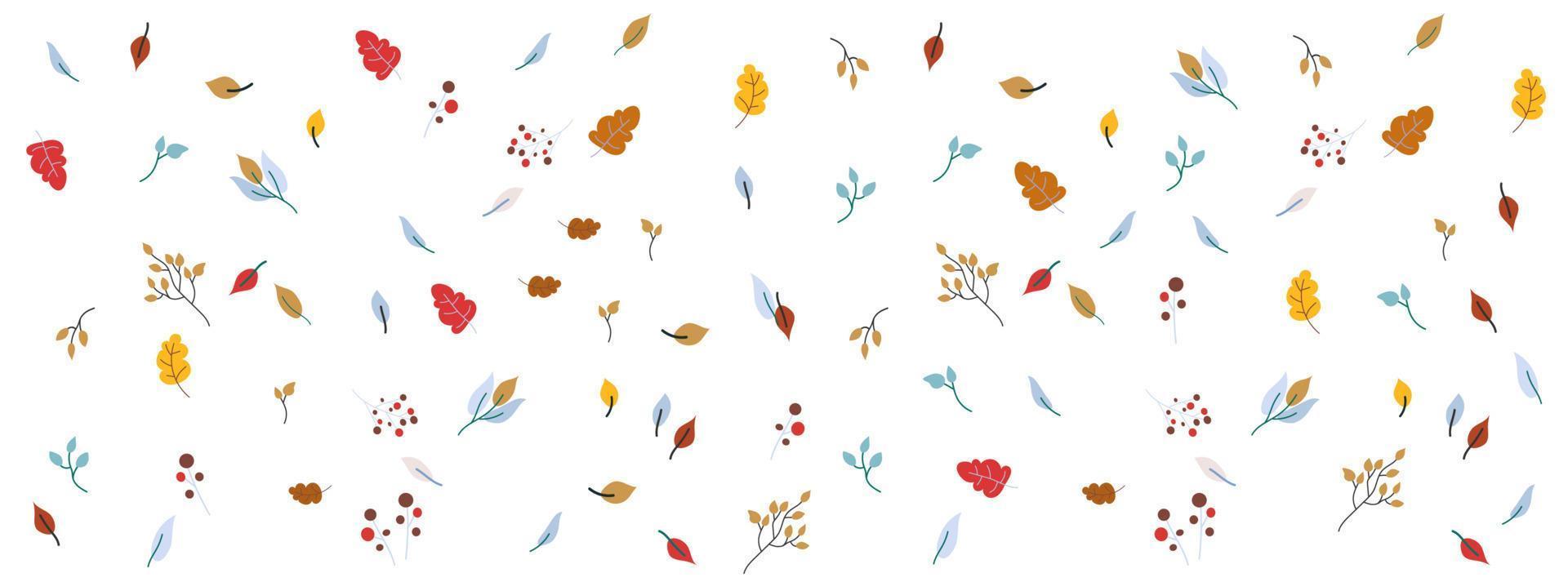 feuilles d'automne et baies fond illustration vectorielle vecteur