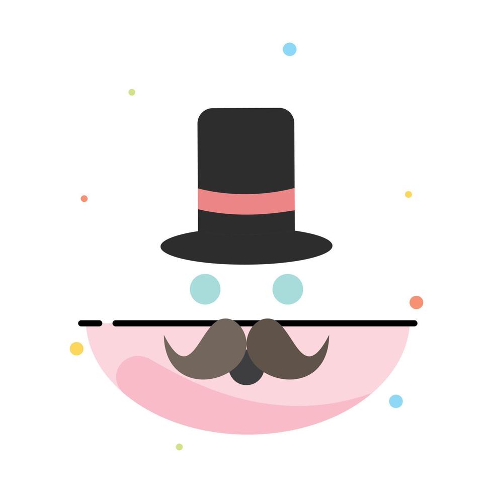 moustache hipster movember santa clause chapeau plat couleur icône vecteur
